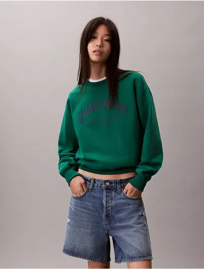 Calvin Klein Jeans Est.1978 Calvin Klein Women's Heritage Classic Sweatshirt In Green