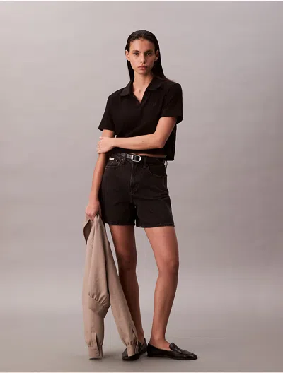 Calvin Klein Jeans Est.1978 Calvin Klein Women's High Rise A-line Denim Shorts In Black