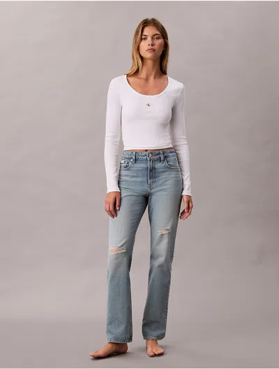 Calvin Klein Jeans Est.1978 Calvin Klein Women's High Rise Straight Jeans In Blue