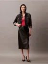 Calvin Klein Jeans Est.1978 Calvin Klein Women's Lamb Leather Midi Skirt