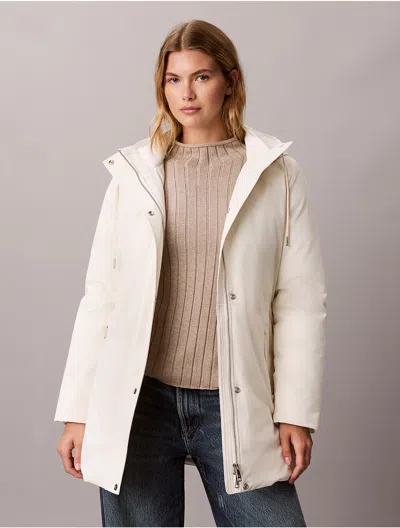 Calvin Klein Jeans Est.1978 Calvin Klein Women's Lightweight Mid Length Parka Jacket In Tofu