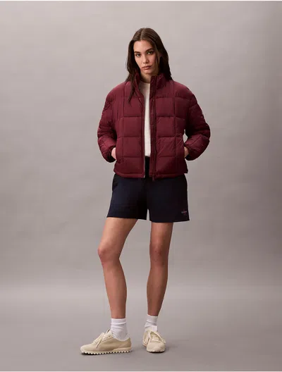 Calvin Klein Jeans Est.1978 Calvin Klein Women's Lightweight Puffer Jacket In Burgundy