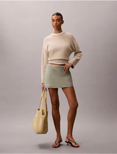 Calvin Klein Jeans Est.1978 Calvin Klein Women's Linen Blend Mini Skort In Gray