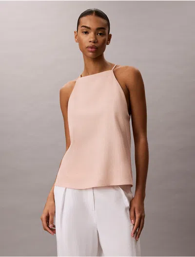 Calvin Klein Jeans Est.1978 Calvin Klein Women's Linen Blend Sleeveless Top In Pink