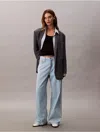 Calvin Klein Jeans Est.1978 Calvin Klein Women's Linen Blend Wide Leg Jeans In Blue