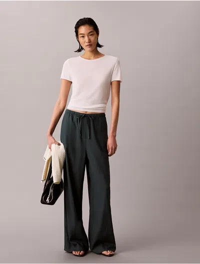 Calvin Klein Jeans Est.1978 Calvin Klein Women's Linen Blend Wide Leg Pants In Gray