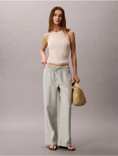 Calvin Klein Jeans Est.1978 Calvin Klein Women's Linen Blend Wide Leg Pants In Multi