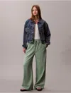 Calvin Klein Jeans Est.1978 Calvin Klein Women's Linen Cotton Pull-on Pants In Green