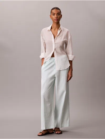 Calvin Klein Jeans Est.1978 Calvin Klein Women's Linen Cotton Pull-on Pants In Blue