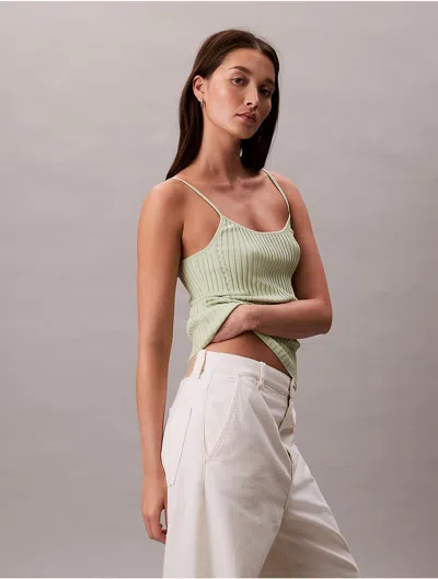 Calvin Klein Jeans Est.1978 Calvin Klein Women's Liquid Shine Ribbed Tank Top In Green