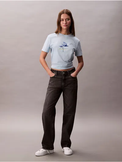 Calvin Klein Jeans Est.1978 Calvin Klein Women's Logo Floral Graphic Classic T-shirt