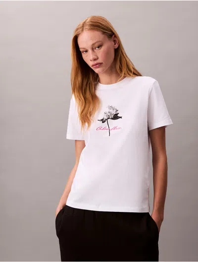 Calvin Klein Jeans Est.1978 Calvin Klein Women's Logo Floral Graphic Classic T-shirt
