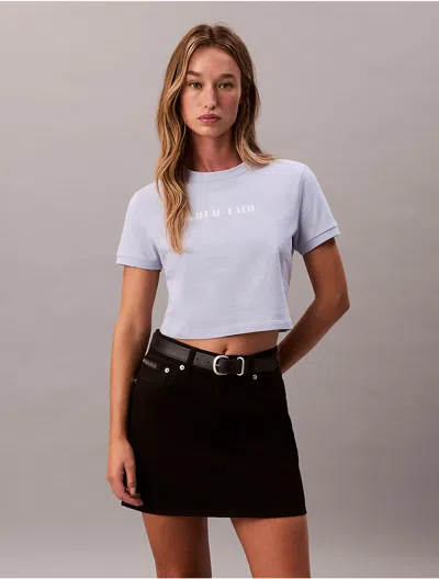 Calvin Klein Jeans Est.1978 Calvin Klein Women's Logo Graphic Cropped Slim T-shirt In Blue
