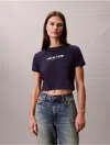 Calvin Klein Jeans Est.1978 Calvin Klein Women's Logo Graphic Cropped Slim T-shirt In Blue