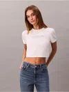 Calvin Klein Jeans Est.1978 Calvin Klein Women's Logo Graphic Cropped Slim T-shirt In White