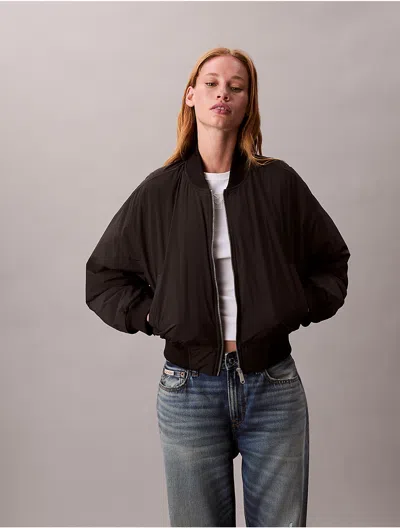 Calvin Klein Jeans Est.1978 Calvin Klein Women's Logo Graphic Padded Bomber Jacket In Black