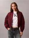 Calvin Klein Jeans Est.1978 Calvin Klein Women's Logo Graphic Padded Bomber Jacket In Red