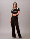 Calvin Klein Jeans Est.1978 Calvin Klein Women's Logo Graphic Raglan Sleeve Slim T-shirt In Black