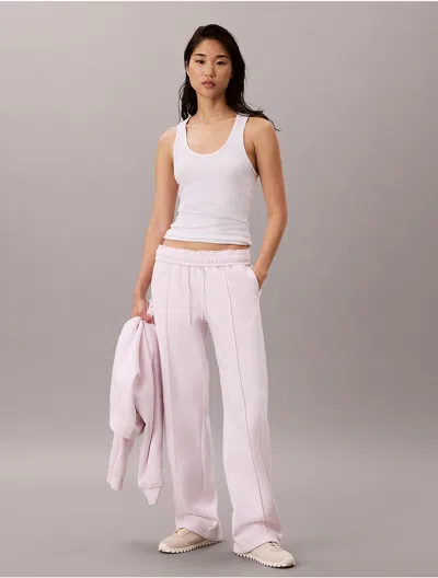 Calvin Klein Jeans Est.1978 Calvin Klein Women's Logo Tape Fleece Sweatpants In Crystal Blush