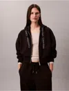 Calvin Klein Jeans Est.1978 Calvin Klein Women's Logo Tape Zip Relaxed Hoodie In Black