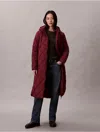 Calvin Klein Jeans Est.1978 Calvin Klein Women's Long Hooded Puffer Jacket In Burgundy