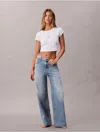Calvin Klein Jeans Est.1978 Calvin Klein Women's Low Rise Baggy Jeans In White