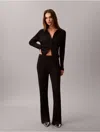Calvin Klein Jeans Est.1978 Calvin Klein Women's Lurex Merino Wool Blend Flared Pants In Black