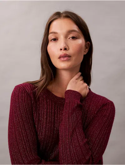 Calvin Klein Jeans Est.1978 Calvin Klein Women's Lurex Merino Wool Blend Sweater In Animal Print