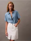 Calvin Klein Jeans Est.1978 Calvin Klein Women's Lyocell Button-down Short Sleeve Shirt