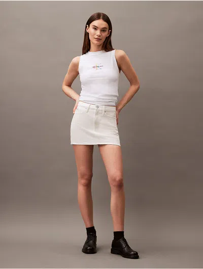 Calvin Klein Jeans Est.1978 Calvin Klein Women's Micro Mini Denim Skirt In Neutral