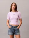 Calvin Klein Jeans Est.1978 Calvin Klein Women's Modal Stretch Monogram Logo Graphic Slim T-shirt In Pink