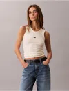 Calvin Klein Jeans Est.1978 Calvin Klein Women's Modal Stretch Monogram Logo Graphic Tank Top In Neutral