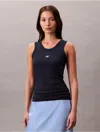 Calvin Klein Jeans Est.1978 Calvin Klein Women's Modal Stretch Monogram Logo Graphic Tank Top In Black