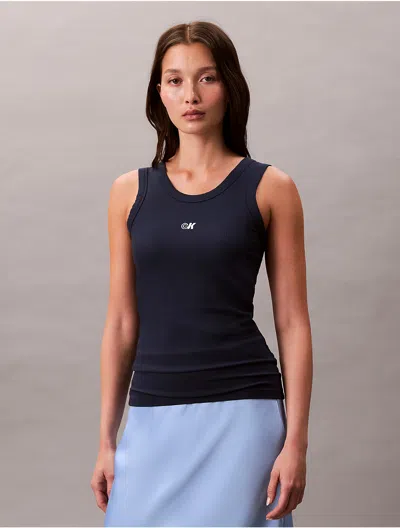 Calvin Klein Jeans Est.1978 Calvin Klein Women's Modal Stretch Monogram Logo Graphic Tank Top In Black