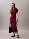 Calvin Klein Jeans Est.1978 Calvin Klein Women's Modal Stretch Rib Midi Dress In Red