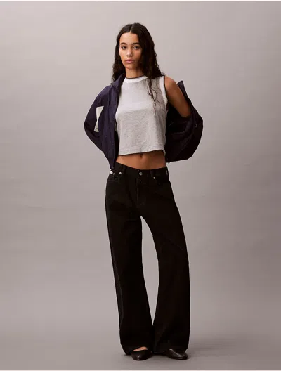 Calvin Klein Jeans Est.1978 Calvin Klein Women's Monogram Cropped Muscle Tank In Gray