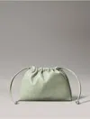 Calvin Klein Jeans Est.1978 Calvin Klein Women's Monogram Logo Drawstring Crossbody Bag In Gray