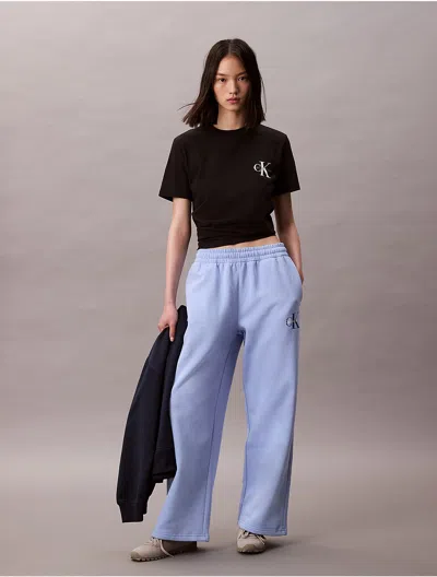 Calvin Klein Jeans Est.1978 Calvin Klein Women's Monogram Logo Fleece Wide Leg Sweatpants