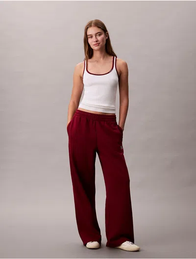 Calvin Klein Jeans Est.1978 Calvin Klein Women's Monogram Logo Fleece Wide Leg Sweatpants