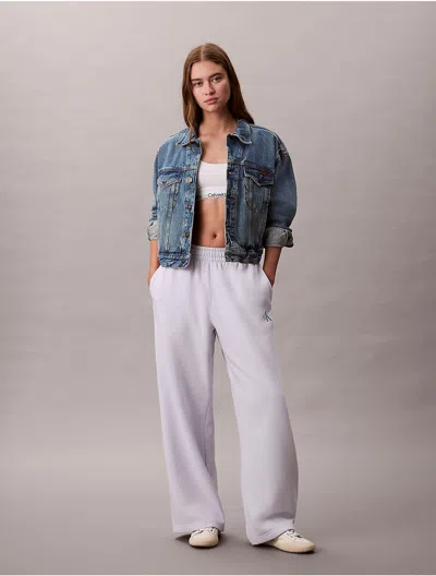 Calvin Klein Jeans Est.1978 Calvin Klein Women's Monogram Logo Fleece Wide Leg Sweatpants
