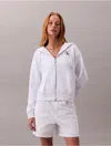 Calvin Klein Jeans Est.1978 Calvin Klein Women's Monogram Logo French Terry Hoodie In White