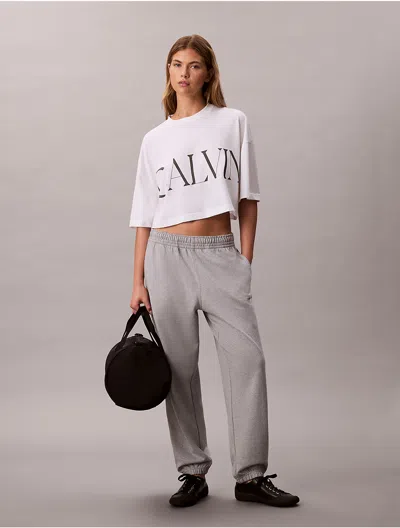 Calvin Klein Jeans Est.1978 Calvin Klein Women's Monogram Logo French Terry Jogger In Gray