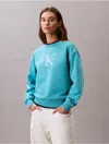 Calvin Klein Jeans Est.1978 Calvin Klein Women's Monogram Logo French Terry Relaxed Sweatshirt In Blue