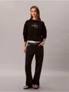 Calvin Klein Jeans Est.1978 Calvin Klein Women's Monogram Logo French Terry Relaxed Sweatshirt In Black