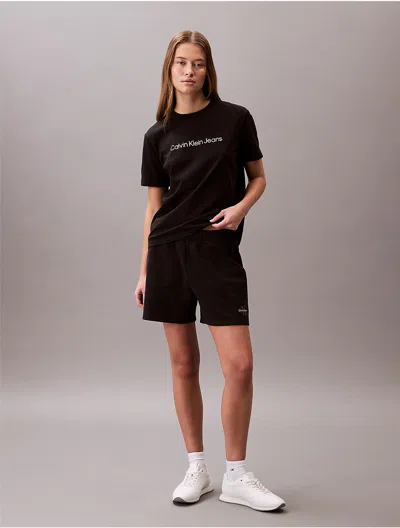 Calvin Klein Jeans Est.1978 Calvin Klein Women's Monogram Logo French Terry Shorts In Black