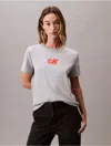 Calvin Klein Jeans Est.1978 Calvin Klein Women's Monogram Logo Graphic Slim T-shirt In Gray