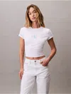 Calvin Klein Jeans Est.1978 Calvin Klein Women's Monogram Logo Slim T-shirt In White