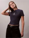 Calvin Klein Jeans Est.1978 Calvin Klein Women's Monogram Logo Slim T-shirt In Black