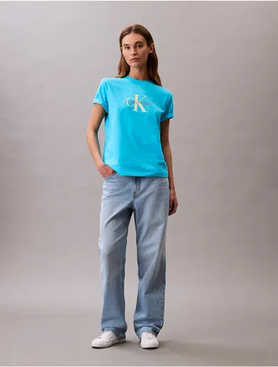 Calvin Klein Jeans Est.1978 Calvin Klein Women's Monogram Logo Tee In Blue