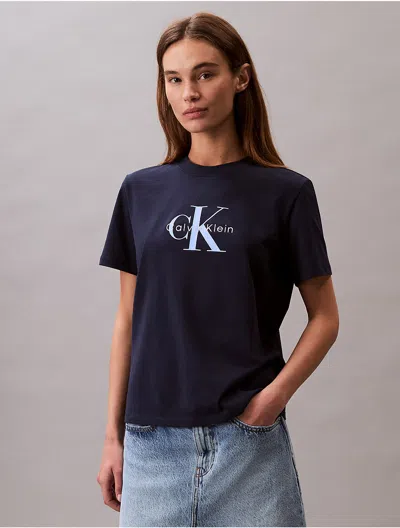 Calvin Klein Jeans Est.1978 Calvin Klein Women's Monogram Logo Tee In Blue